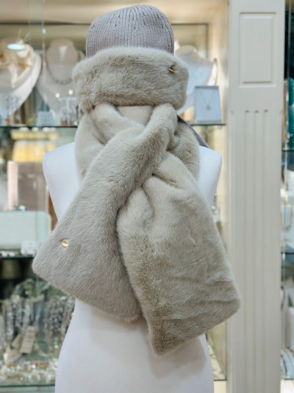 Guess Faux Fur Hat Ivory