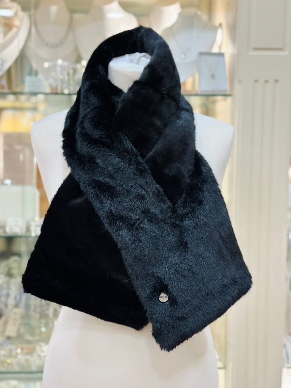 Guess Faux Fur Scarf Black