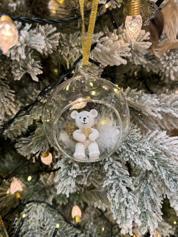 Golden Angel Bear in Bauble