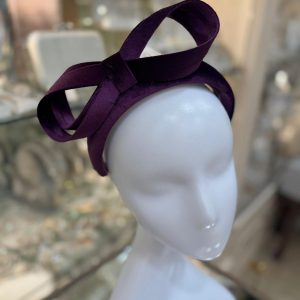 Plum Thick Ribbon Fascinator