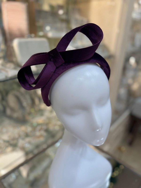 Plum Thick Ribbon Fascinator
