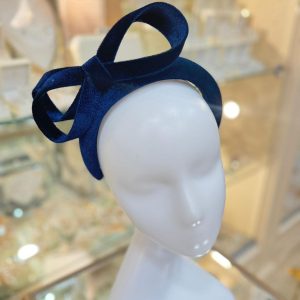 Navy Thick Ribbon Fascinator