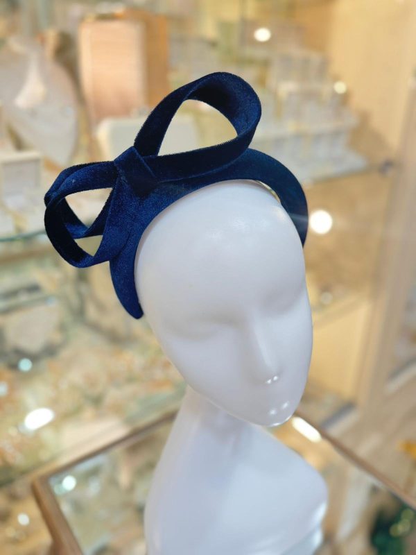 Navy Thick Ribbon Fascinator