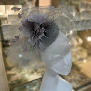 Storm Fascinator with Veil and Feathers