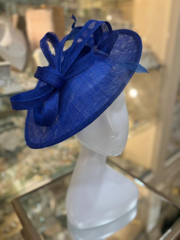 Sapphire Broad Fascinator with Ribbon Knot