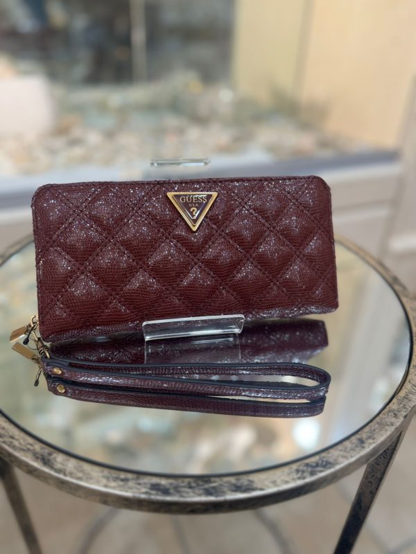 GUESS Guilly SLG Medium Wallet Burgundy - Image 3