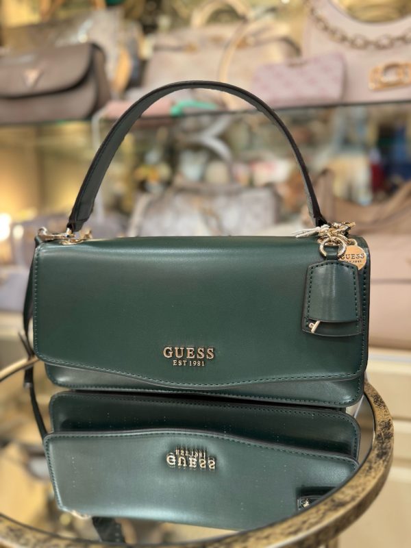 GUESS Eco Evaine Satchel Forest