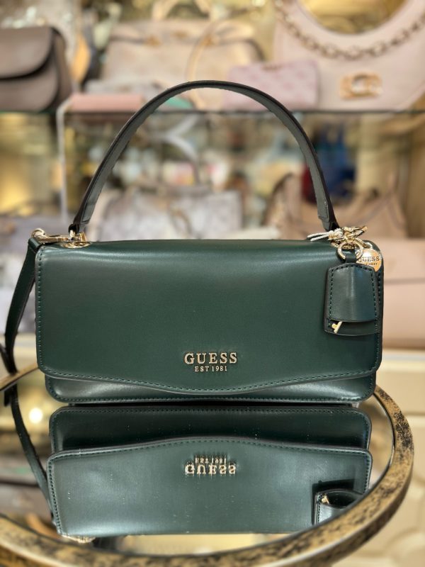 GUESS Eco Evaine Satchel Forest - Image 2