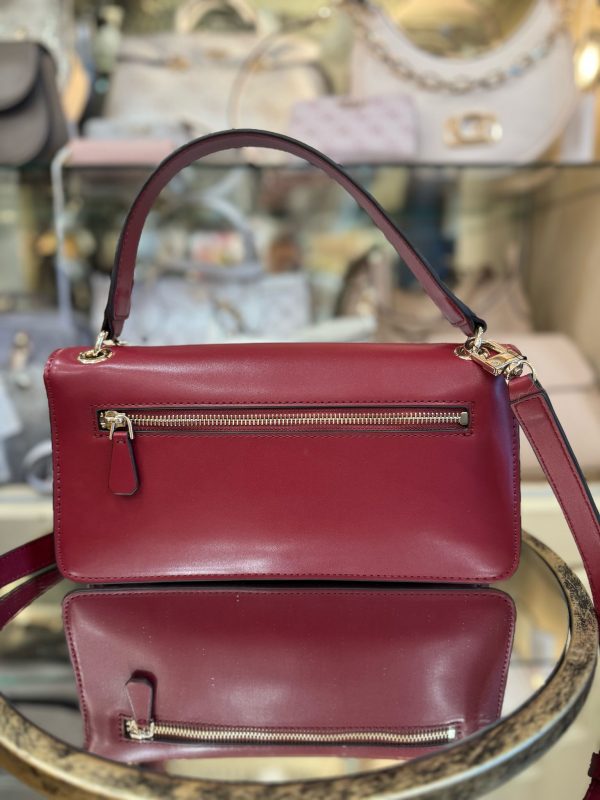 GUESS Eco Evaine Satchel Red - Image 3