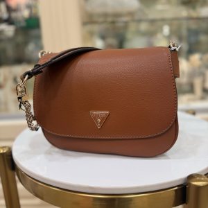 GUESS Fedora Mini Crossbody Cognac