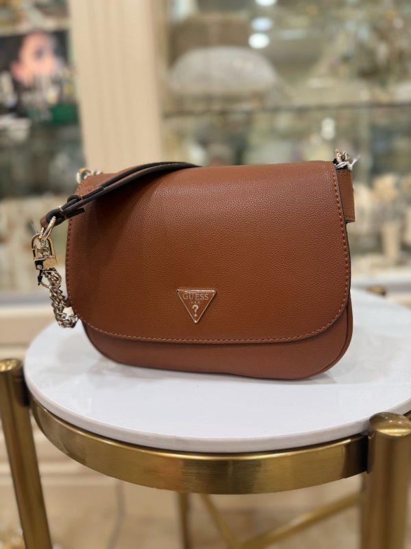 GUESS Fedora Mini Crossbody Cognac