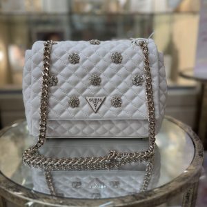 GUESS Everlee Floral Appliqué Crossbody Off-White