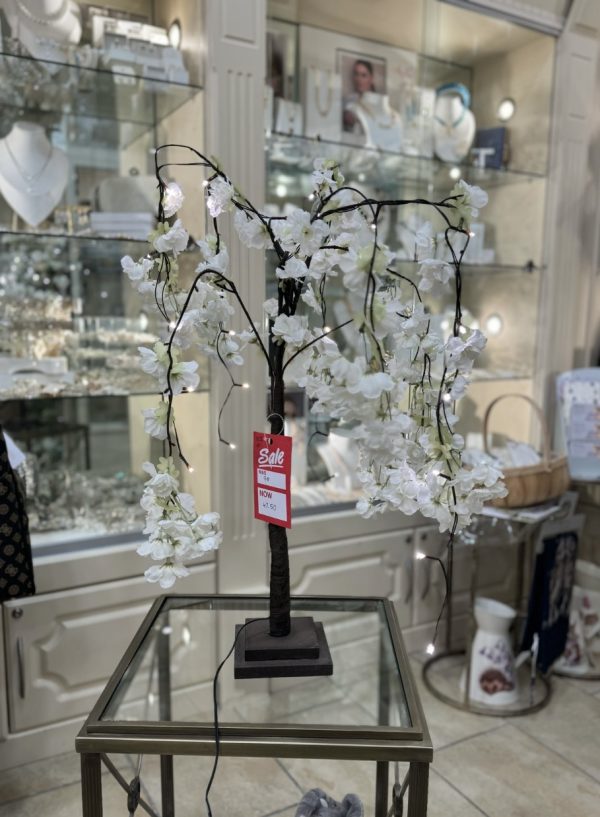 Cream Blossom Weeping Tree Small 75cm with Lights