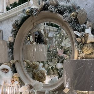 Christmas Cream & Golds Frosted Garland 6ft