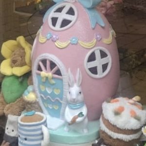 Easter Pastel Pink Egg House with Characters