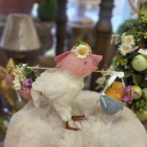 Easter Chick with Baby Chick & Basket White