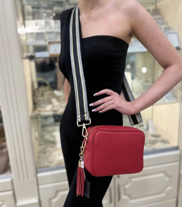 ELIE BEAUMONT RED LEATHER CROSSBODY BAG