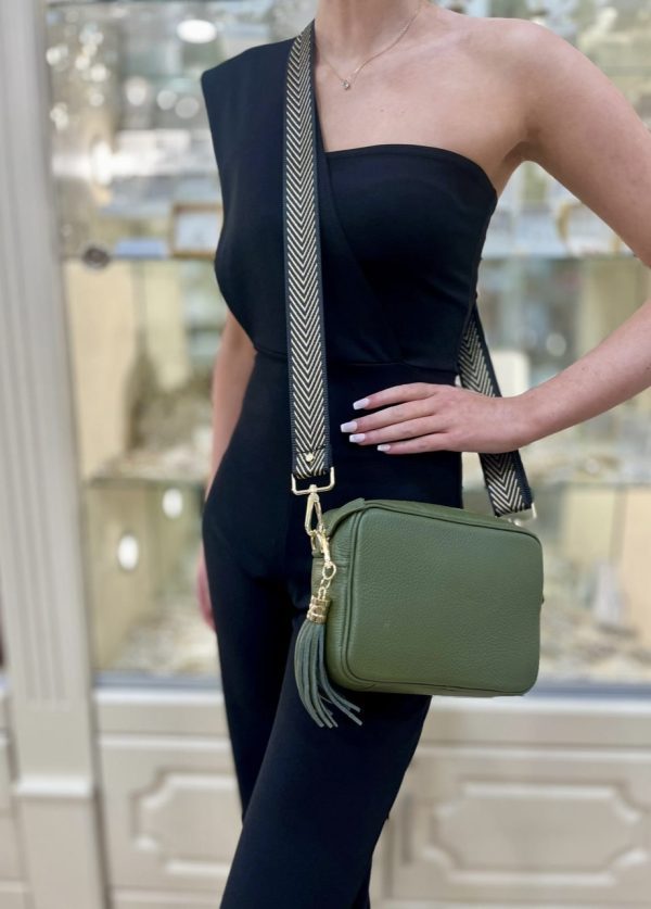 ELLIE BEAUMONT GREEN LEATHER CROSSBODY BAG