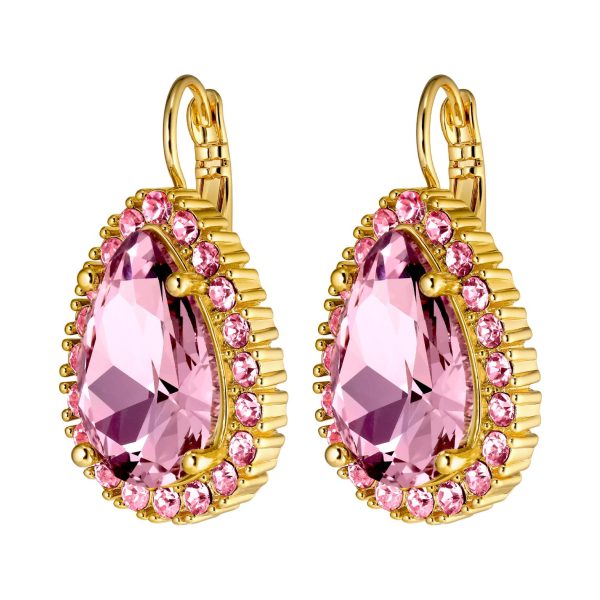 FIORA Earring with Light Rose Crystals Gold