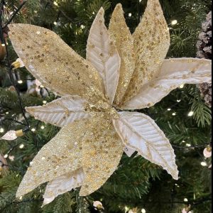 Gold Glitter Poinsettia 31cm