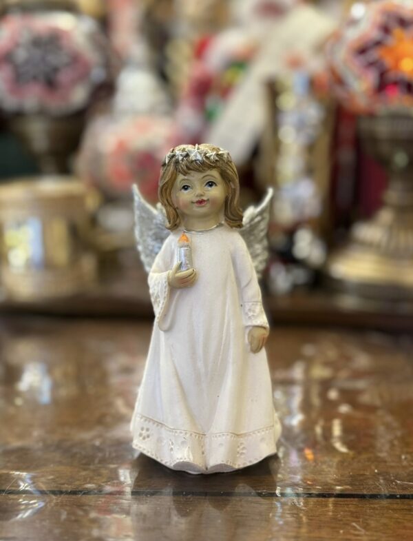 Little Angel with Holding Candle Figurine