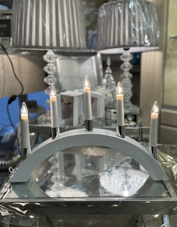 5 LED Wh Candle Bridge 42cm