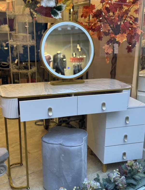 Ivory & Gold 4 Piece Dressing Table Set - Image 2