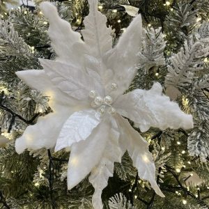 White Soft Mix Flower on clip 28cm