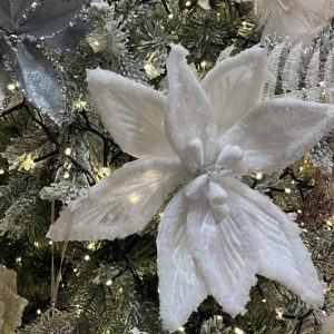 White Flower on clip 28cm