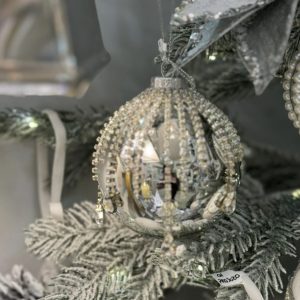 Silver Gatsby Style Diamanté Glitter Bauble
