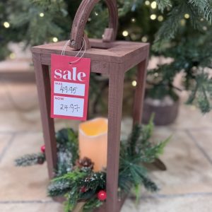 Lantern Wooden with Battery Candle & Dual Decor Xmas & Autumn