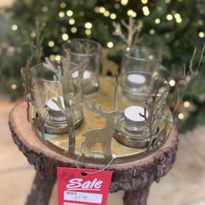 Gold Antiqued Rustic Candle Holder Centrepiece