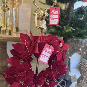 Deluxe Red Poinsettia Wreath 61cm
