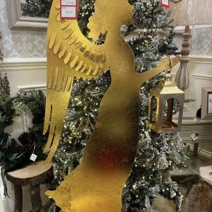 Gold Standing Angel with Lantern 90cm