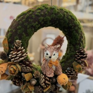 Autumnal Fox Pinecone Wreath & Felt Decor
