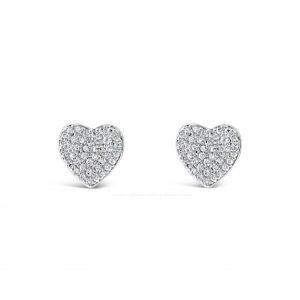 Jewel by Absolute JE221SL Pavé Heart Silver Earrings