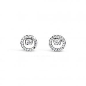 Jewel by Absolute JE224SL Tiny Halo Silver Earrings