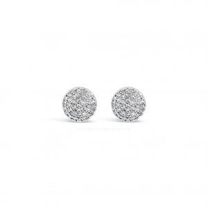 Jewel by Absolute JE229SL Medium Pavé Stud Silver Earrings