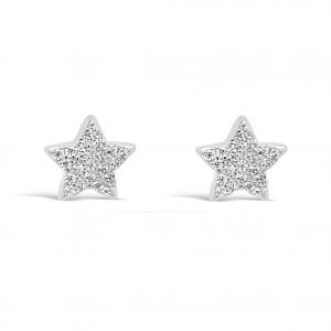 Jewel by Absolute JE253SL Pavé Star Silver Earrings