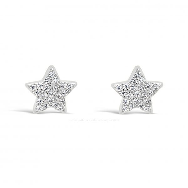 Jewel by Absolute JE253SL Pavé Star Silver Earrings