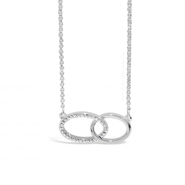 Jewel by Absolute JP220SL Oval Double Circle Silver Necklace