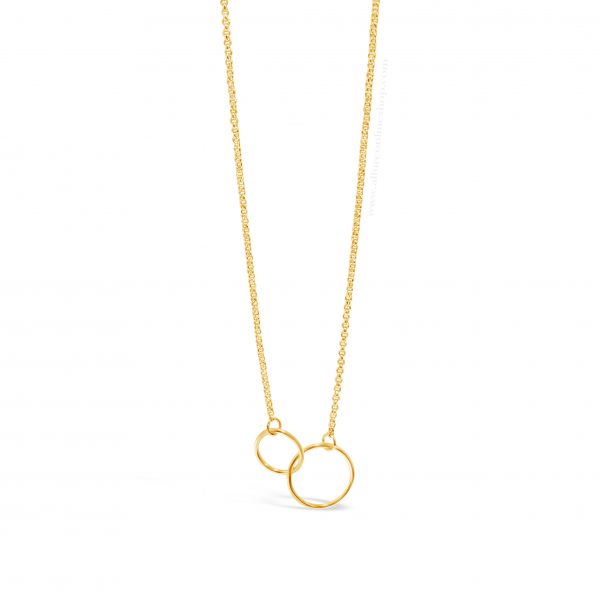 Jewel by Absolute JP223GL Round Double Circle Gold Necklace - Image 3