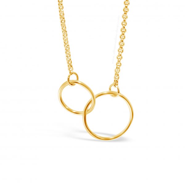 Jewel by Absolute JP223GL Round Double Circle Gold Necklace