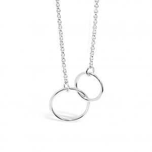 Jewel by Absolute JP223SL Round Double Circle Silver Necklace