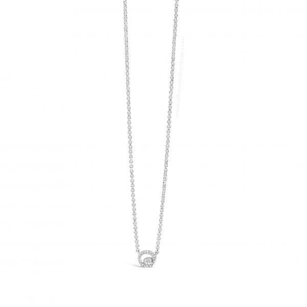 Jewel by Absolute JP224SL Small Halo Silver Necklace - Image 3
