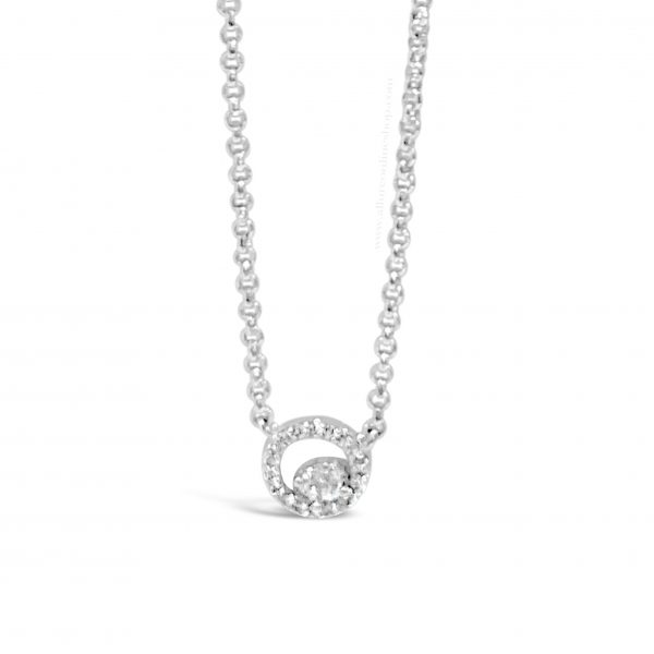 Jewel by Absolute JP224SL Small Halo Silver Necklace