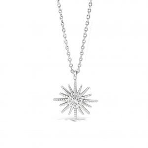 Jewel by Absolute JP250SL North Star Stone-Set Silver Necklace