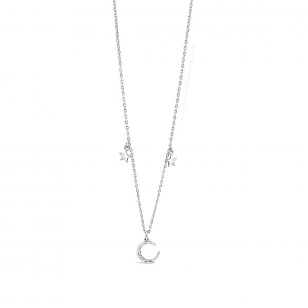 Jewel by Absolute JP251SL Half Moon And Star Silver Necklace - Image 3