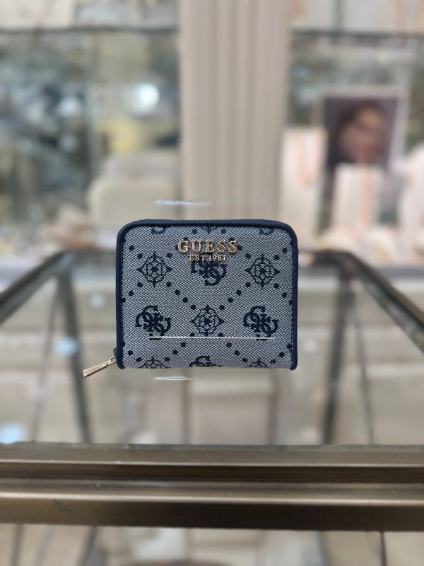 GUESS Neda Mini Wallet 4G logo Peony Navy