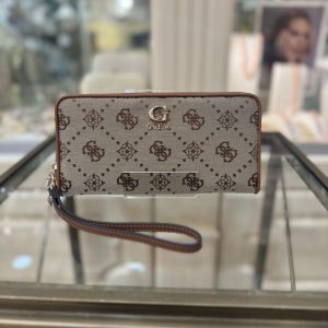 GUESS Neda Maxi Wallet Latte Logo